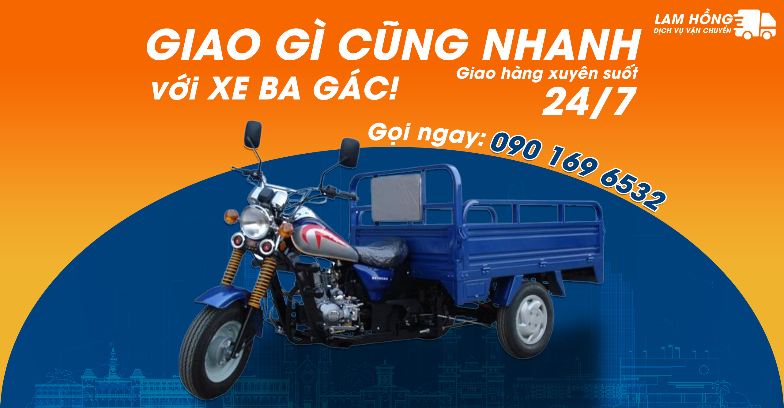 Dịch vụ Xe Ba Gác Chở Hàng Giá Rẻ Tại Quận Tân Bình - Vận Chuyển Lam Hồng